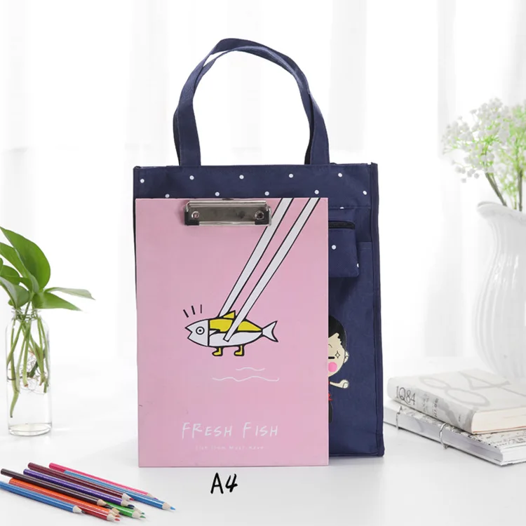 

Student A4 cloth art hand-held bag student pouch Ordinary file bag