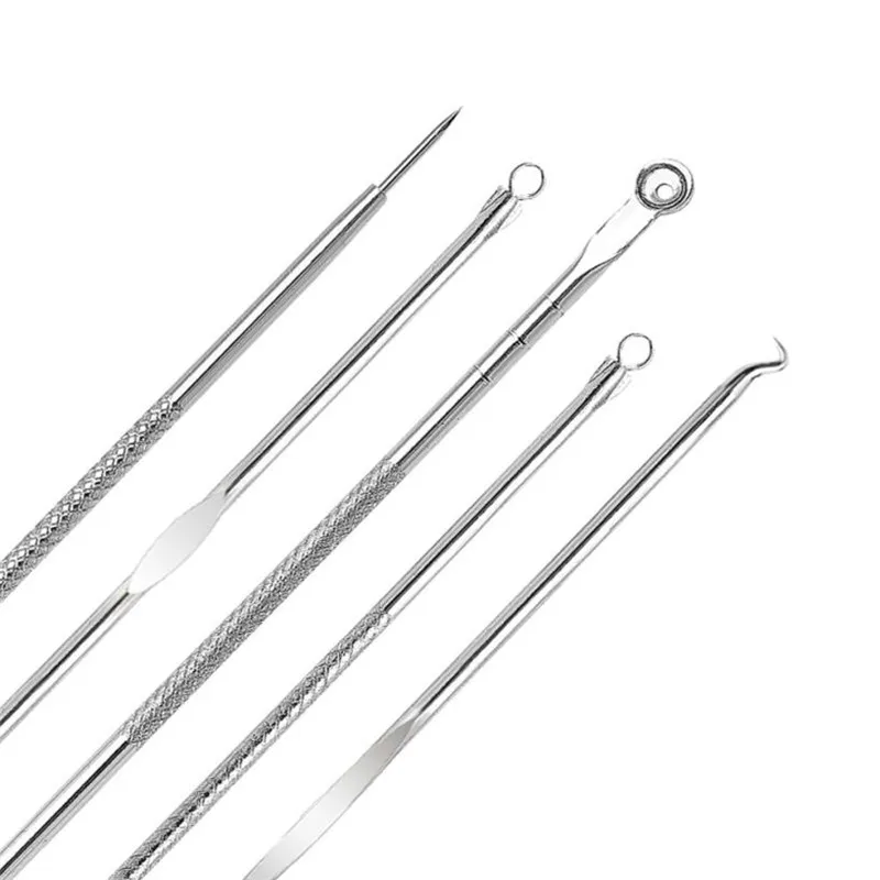 OutTop 2018 High Quality Stainless Steel 5Pcs/1set Remover Pimple Acne Needles Extractor Tool Removal Kit 06.26 | Красота и здоровье