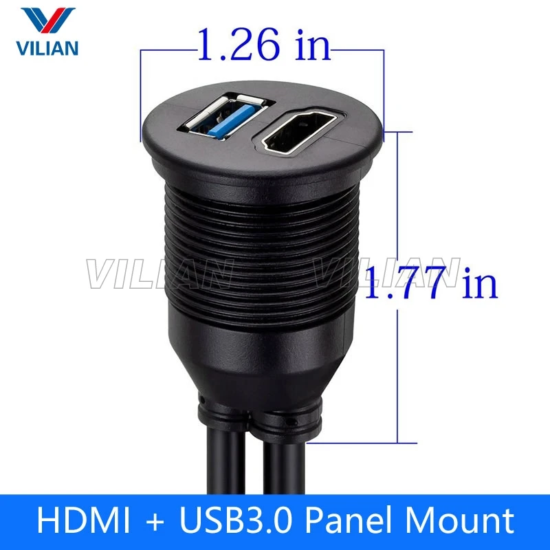 HDMI USB3.0 водонепроницаемый панельный удлинитель для мужчин и женщин 1 м грузовика