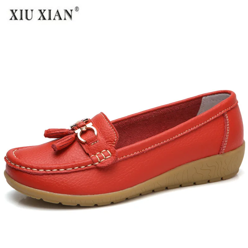 2018 г. новые туфли на плоской подошве женские лоферы женская обувь из натуральной