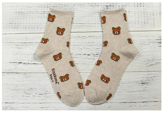 6 пар/партия! Японские милые носки Rilakkuma женские Чулочные изделия женская одежда