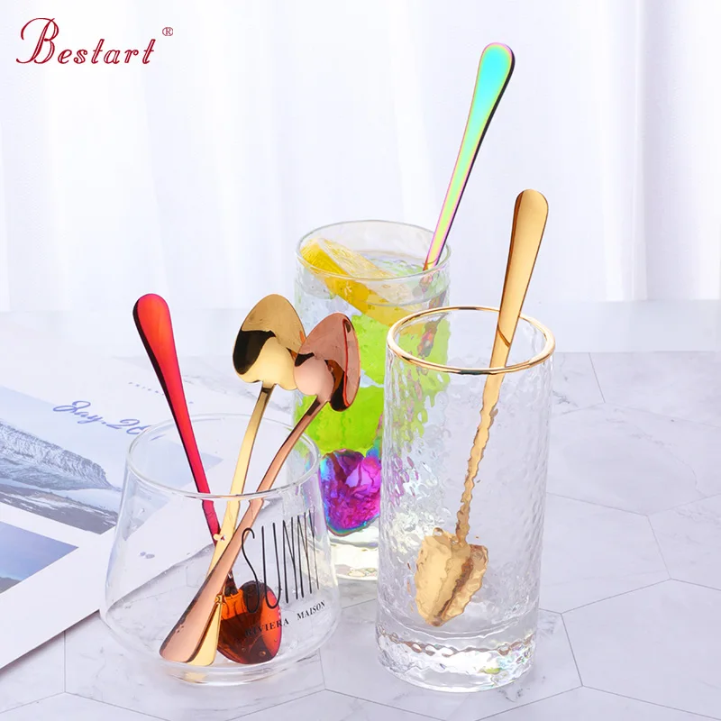 7 шт./лот ложка для десерта с длинной ручкой набор медовых ложек кофе и чая