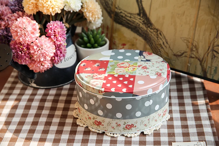 Круглый выпечки торт подарочной коробке железа ручной печенье конфеты Macarons