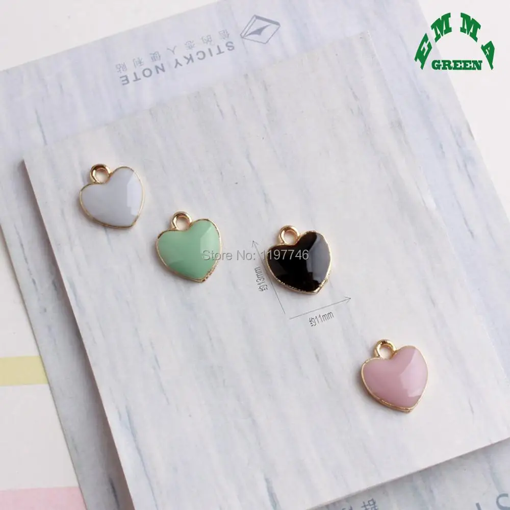 Подвески в форме сердца для изготовления ювелирных изделий пастельные