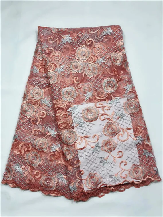 Золотая Высококачественная гипюровая вышивка африканская кружевная ткань 2018