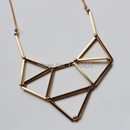 Free Shipping 2014 New Designer Punk Women's Triangle Geometry Statement Necklace Vintage Fashion Chokers High Quality Hot Sale|choker
