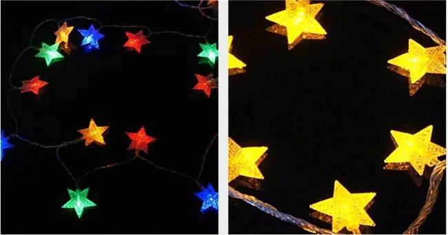 2 м Светодиодные Портативные сказочные гирлянды Снежинка/звезда/маленький шар