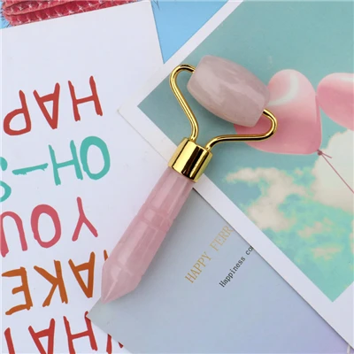 Rose Quartz Rose Quartz Face Rollers Mini Roller Natural Crystal Skin Care Beauty Women Massager Tool Facial Roller Jade Smooth Relax Roller - Цвет: Rose Quartz