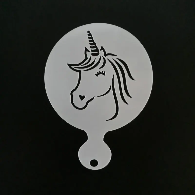 4pcs Unicorn Design Coffee Latte Cappuccino Barista Art Stencils Cookie Cupcake Latte Coffee Print Mold Cake Decorating Tools