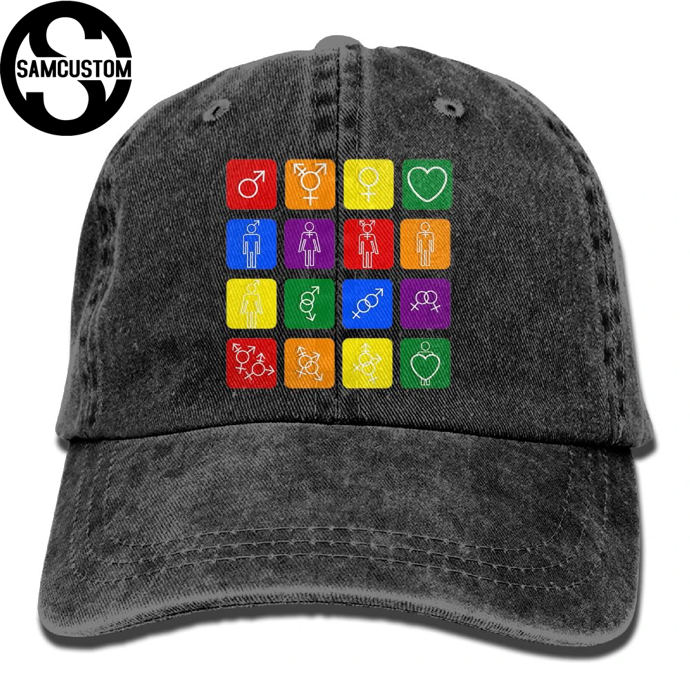 SAMCUSTOM gay pride 3D креативные джинсовые шляпы с эффектом потертости Осенние Летние