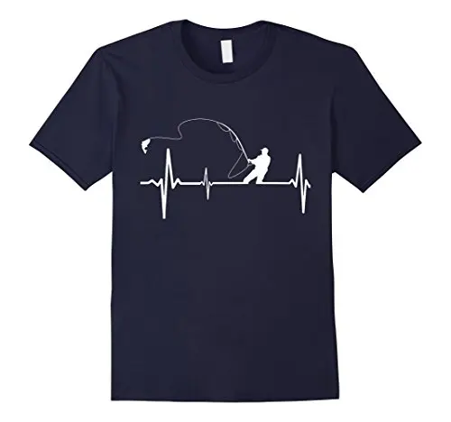 Футболка Fishinger Heartbeat идеальный подарок рубашка для рыбака летняя Стильная