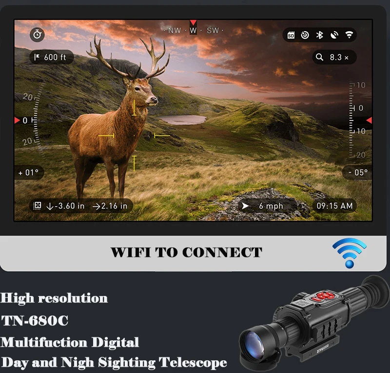 ZIYOUHU ZY-680C цифровой Ночное видение достопримечательности винтовка оптика область ночного Стремясь устройства цифровой видения Камера Прицельная телескопа
