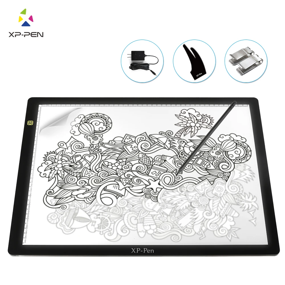 XP-Pen CP A3 24 Дюймов LED Искусство Трассировки Light Table световой Короб Затемнения Drawing Pad X-ray Pad с Скрепки и противообрастающих перчатки