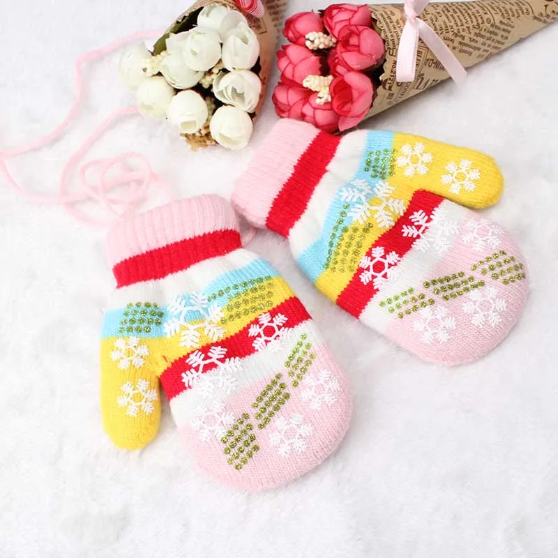 Miya высокое качество плотные детские зимние теплые шнурок для цветов перчатки