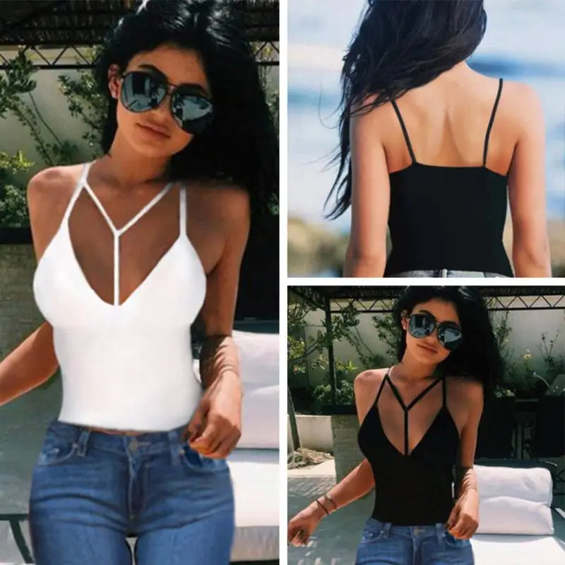 Майка женская без рукавов с V образным вырезом|vest ladies|loose caminew summer |