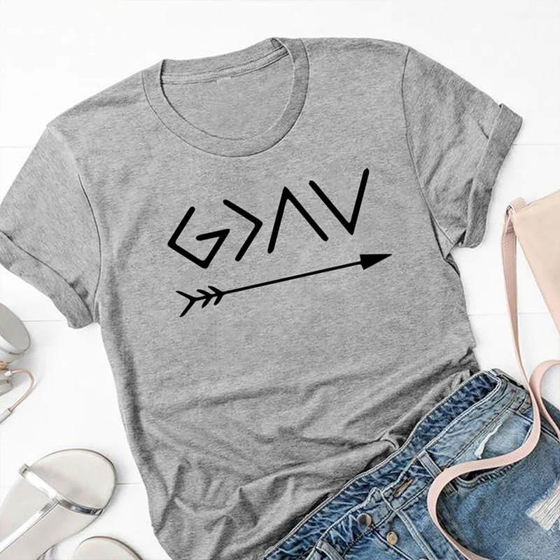 Футболка в стиле Харадзюку с надписью «God Is Greater Than The High low», летняя футболка с надписью «Christian Faith», хлопковая Повседневная футболка для крещения