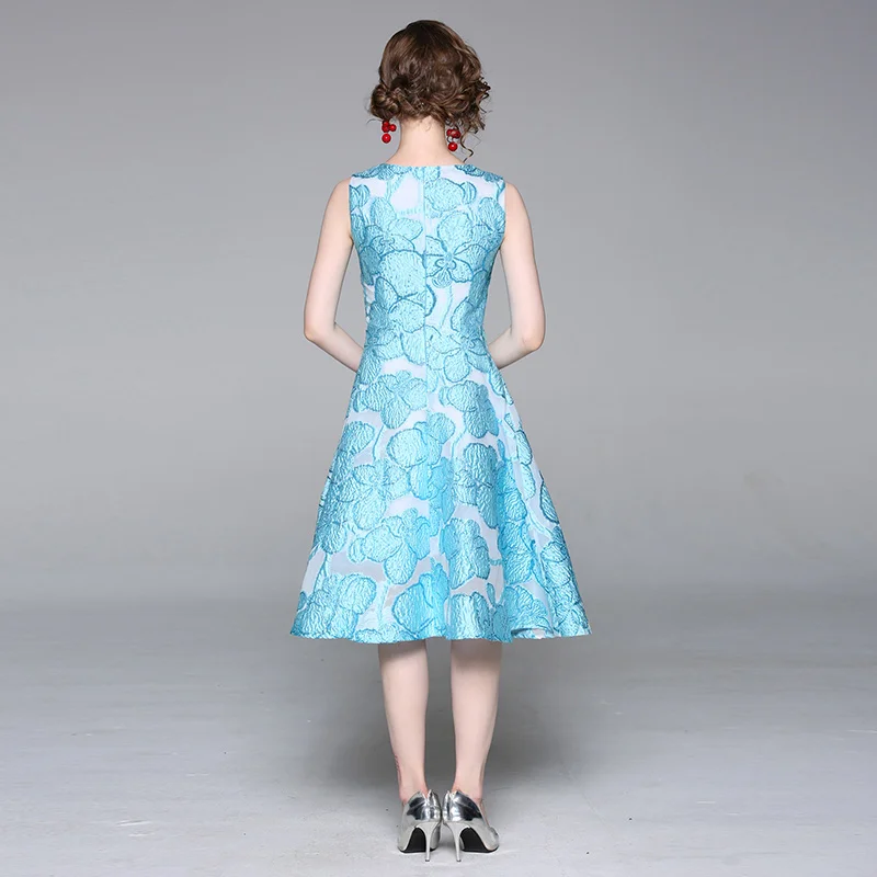 Высокое качество элегантное женское платье без рукавов с v-образным вырезом на