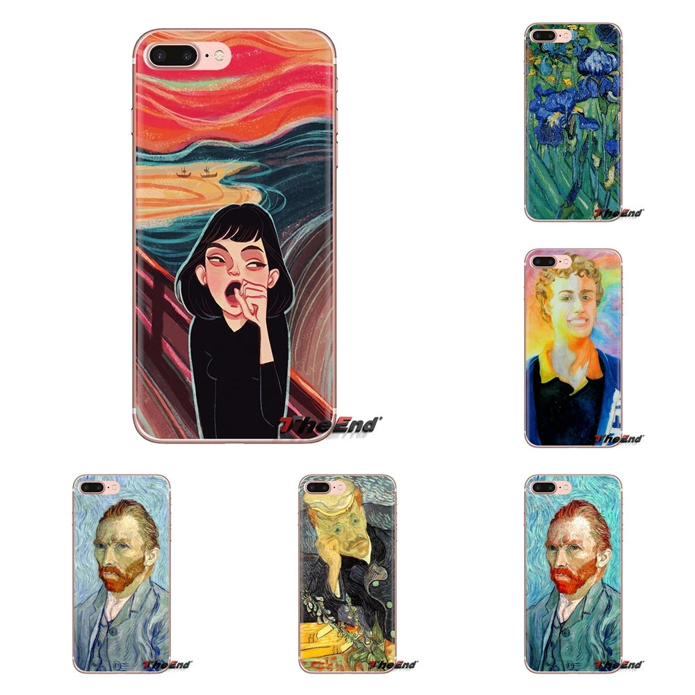 For Huawei G7 G8 P7 P8 P9 P10 P20 P30 Lite Mini Pro P Smart Plus 2017 2018 2019 Soft Covers flower Vincent Van Gogh Starry night |