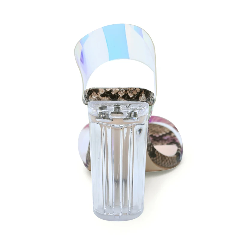 Женские шлепанцы на толстом каблуке прозрачные коричневые Шлепанцы из ПВХ для