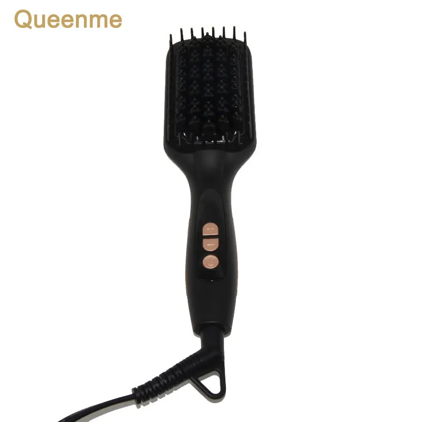 Queenme Ionic Hair Straightening Brush LCD Display Ceramic Tourmaline Electric Straightener Flat Iron Styling Tool | Красота и