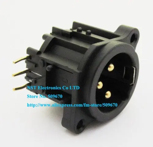 Черный XLR 3Pin Мужской Шасси гнездо разъема ПП/Бесплатная доставка/10 шт. |