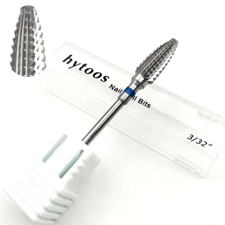 HYTOOS 1 шт. сверло для ногтей из карбида вольфрама 3/3", сверло для маникюра, аксессуары, фрезы, инструменты для дизайна ногтей - Цвет: F0615P3-M