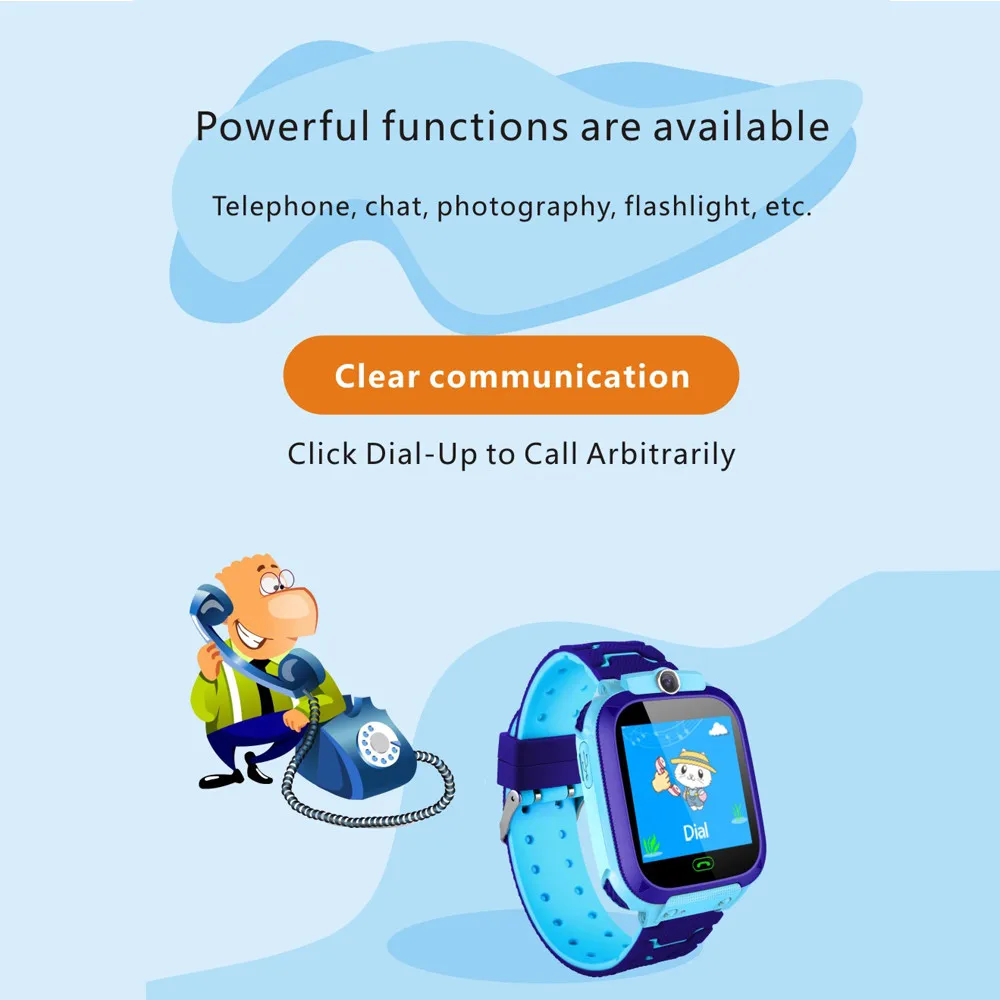 1.44 inch Screen Kids Bluetooth Smart Watch Wrist Fashion New GPS Tracker for Boys Girls with Camera Wwatch With Gps | Электроника
