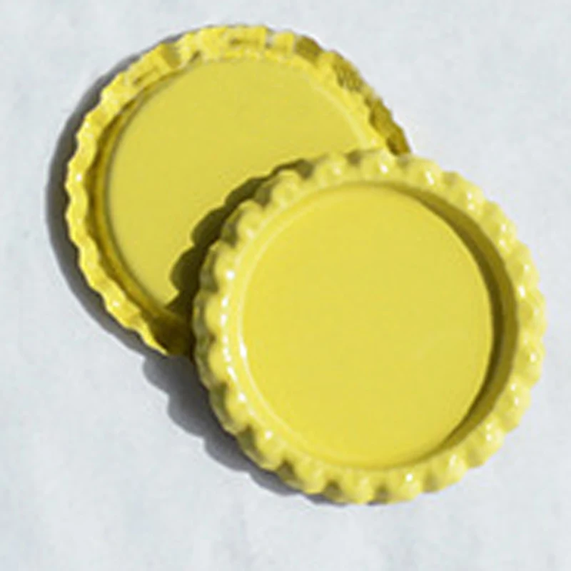 yellow 25 шт 25 мм цветная Круглая Плоская Бутылочная крышка плоская Бутылочная крышка s для DIY Hairbow ремесла Волосы ожерелье с бантом ювелирные изделия аксессуары - Цвет: yellow