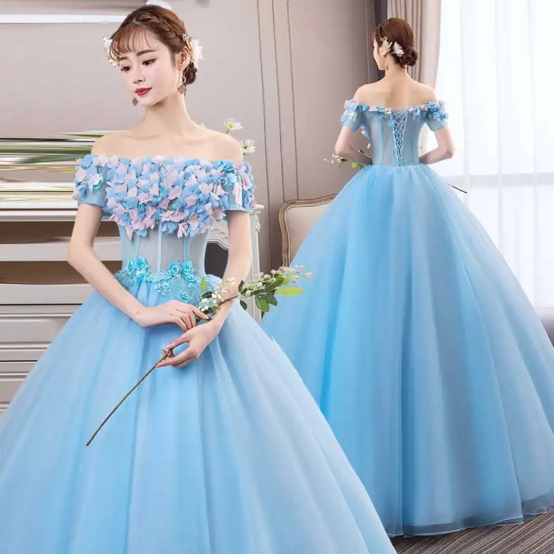 Ruthshen 2020 новые сказочные небесно голубые платья для Quinceanera с открытыми плечами