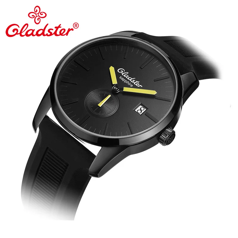 Gladster светящиеся мужские часы Япония MIYOTA GP11 спортивный силиконовый ремешок