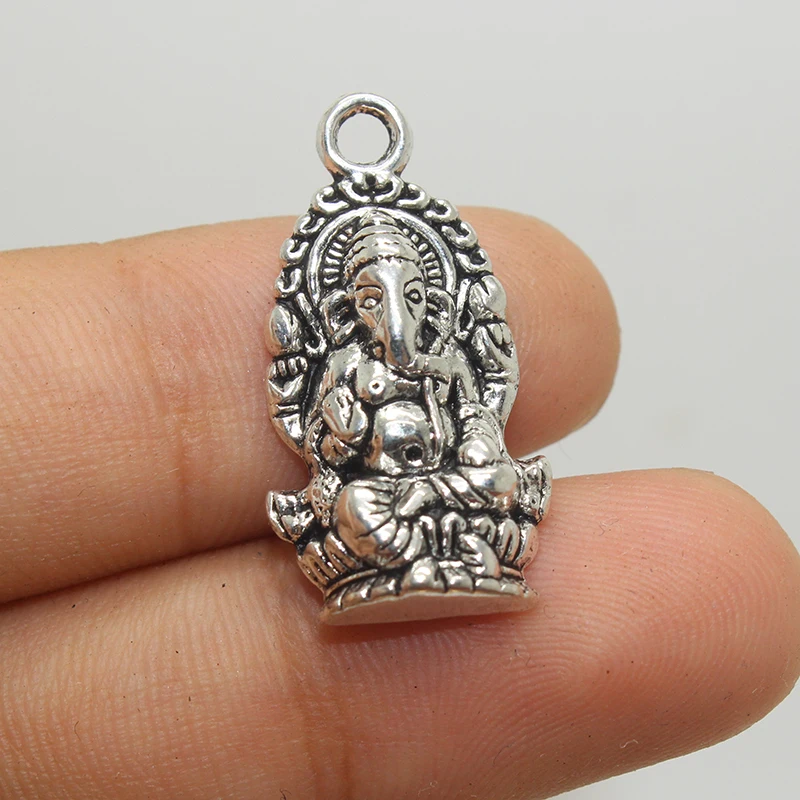 15 шт. подвески Ganesha из античного тибетского серебра 27x14 мм | Украшения и аксессуары