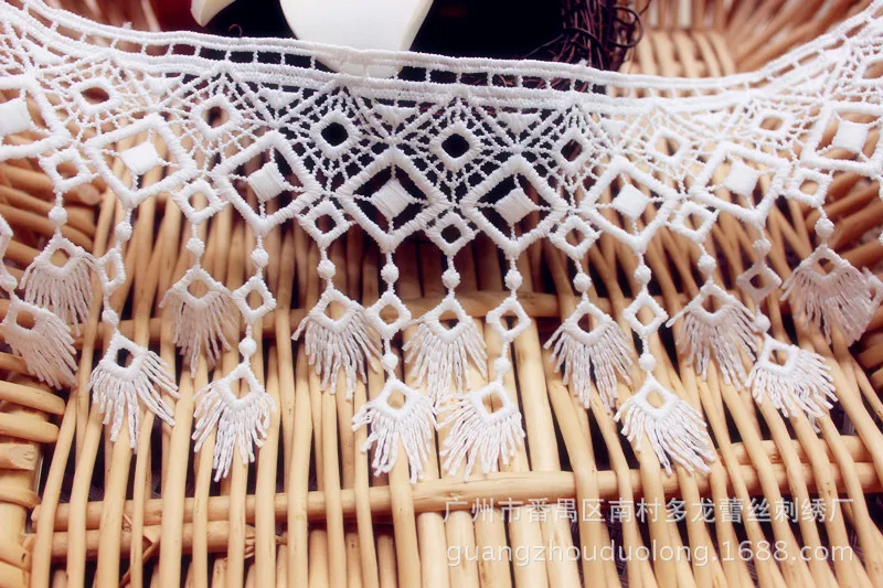 5 ярдов/серия деликатных с бахромой молочного шелка водорастворимые аксессуары