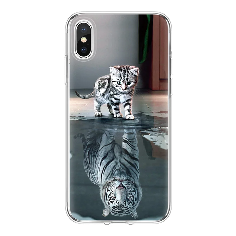 Sleeping cat for iPhone 4S 5 5S SE 6 S 7 8 Plus Funda Coque Soft For 7plus 8plus X XsMax XR Cover TPU case |