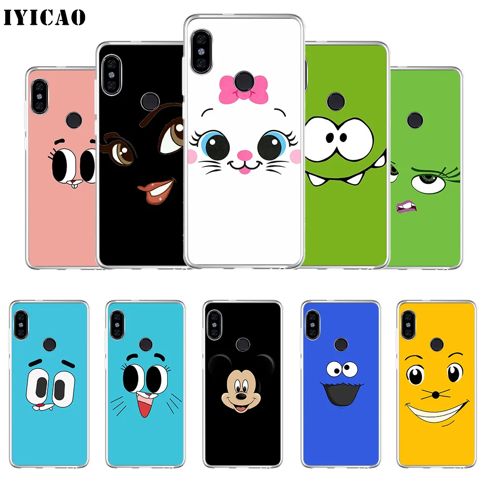 Мягкий силиконовый чехол для телефона IYICAO Cat smiling face с мультипликационным принтом