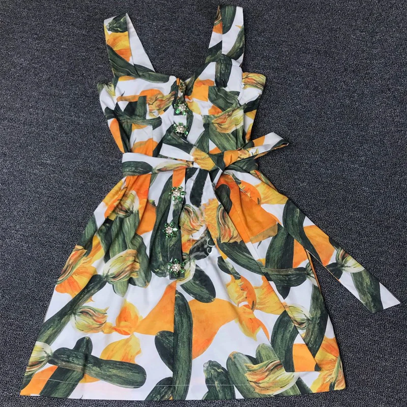 2018 подиумное дизайнерское роскошное женское платье с принтом без рукавов