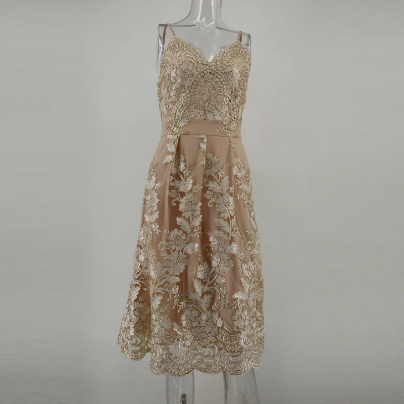 MUXU сексуальное платье с вышивкой свободное vestidos de verano Золотое Платье женское