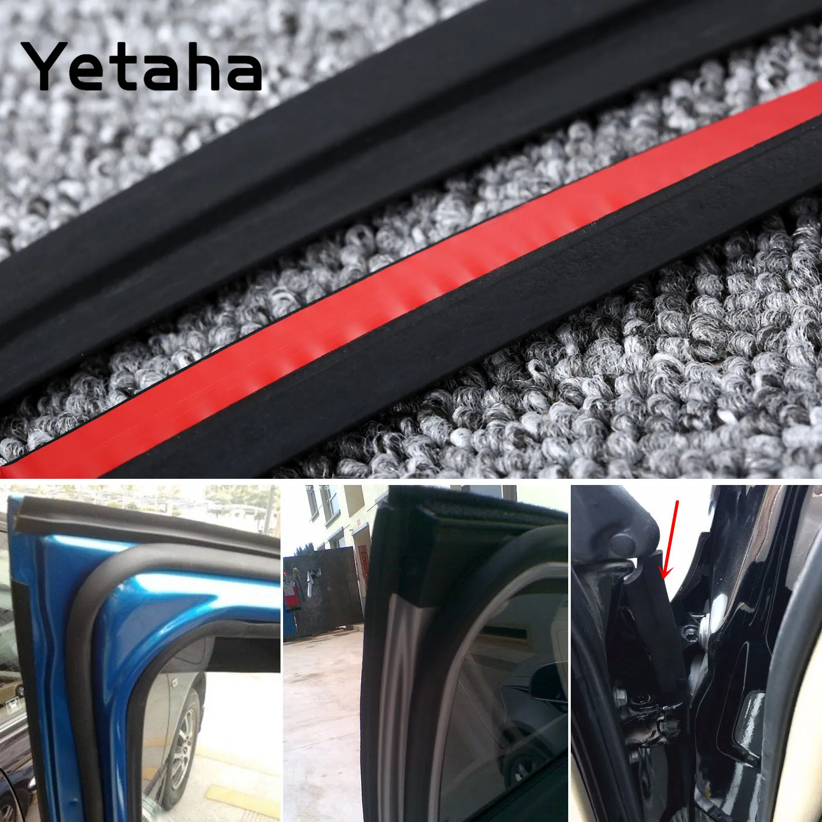 Yetaha 4 м автомобильные дверные уплотняющие полоски Z Тип EPDM Резина 21 мм для VW кромки