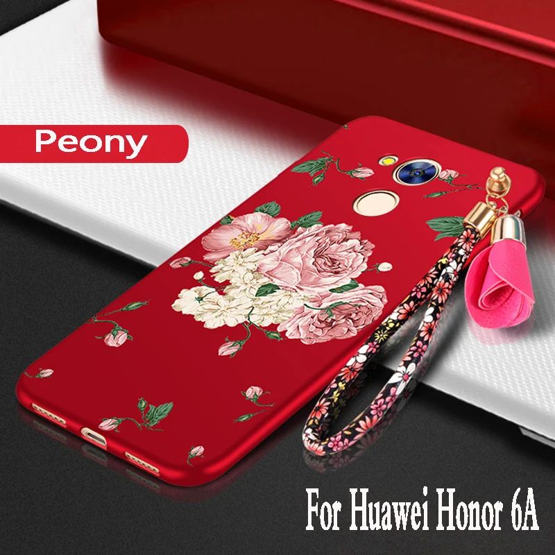 Чехол для Huawei honor 6a силиконовый чехол с объемным цветком защитный на мобильный