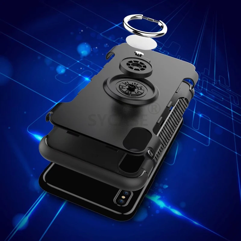 Sycase для samsung S7 край S8 S9 плюс Note9 8 C8 A6 plushybrid силиконовый ПК чехол-Броня с