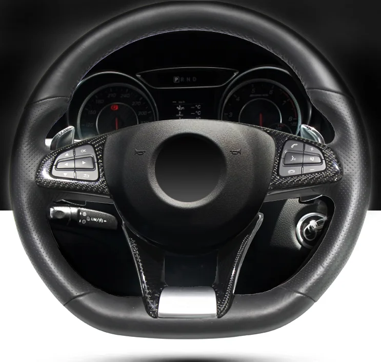 Для Mercedes-Benz W205 C63 W176 A45 W213 E63 W117 C117 CLA45 CLS63 GLA45 AMG углеродное волокно Руль Накладка