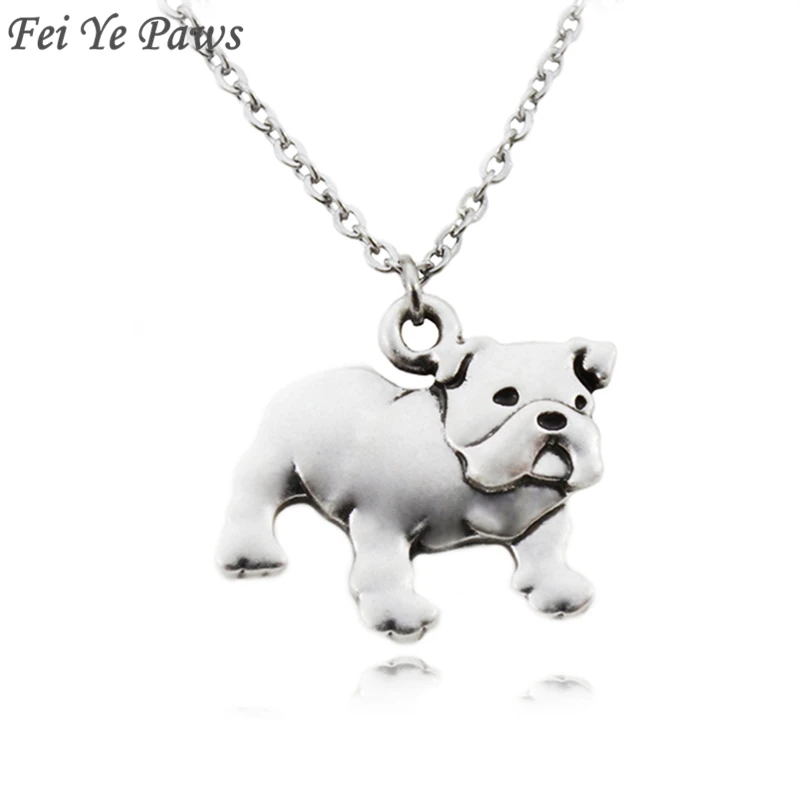 Симпатичные Английский бульдог кулоны в форме собаки Подвеска Ожерелье виде