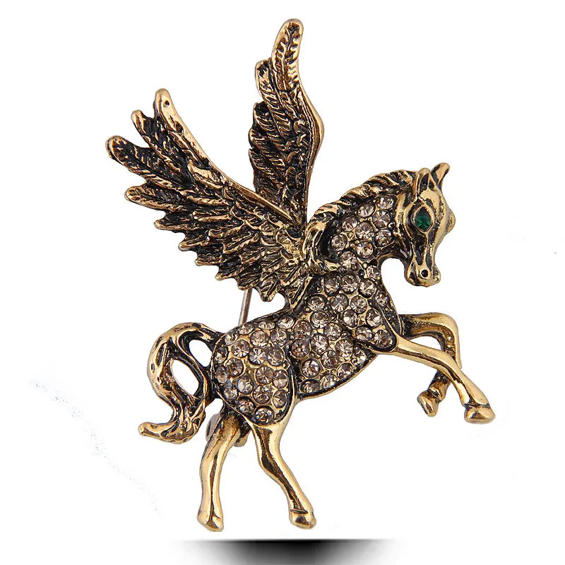 

European And American Fashion Metal Shining Horse And Pony Temperament Lady Brooch Factory Shop