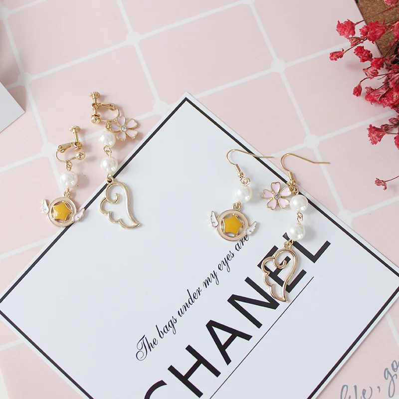 10 пара/лот модные ювелирные аксессуары металлическая эмаль Крыло ангела Звезда