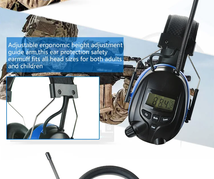 Bluetooth наушники для защиты слуха с AM FM радио и MP3 совместимы с электронным шумоподавлением Наушники для защиты ушей