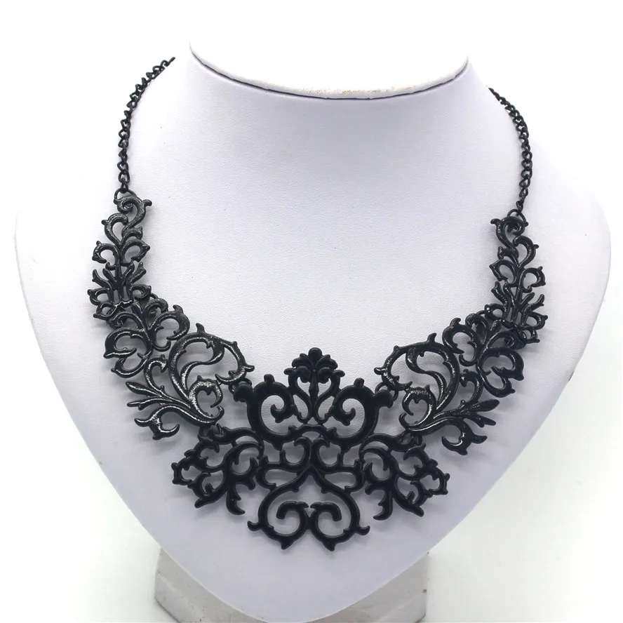 Женское Винтажное колье чокер с полым цветком ожерелье из сплава 3 цвета|jewelry for