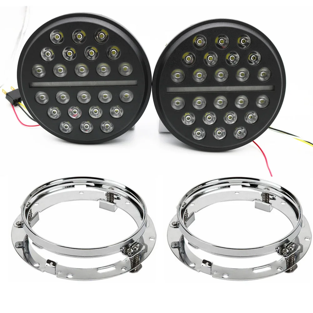 Для Yamaha 7 &quotСИД DRL фары с H4 до H13 адаптер для ваз 2101 дюймов светодиодные монтажным