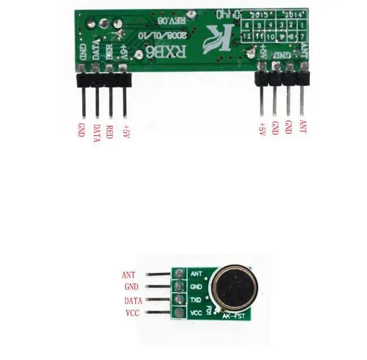 433 МГц Супергетеродинный 3400 RF передатчик и приемник комплект для Arduino ARM MCU |