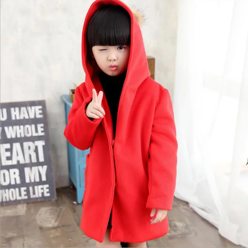 2018 Girls Jacket girls Trench Coat Autumn Children Long Kids Solid Jackets and Coats Teenage Outwear |