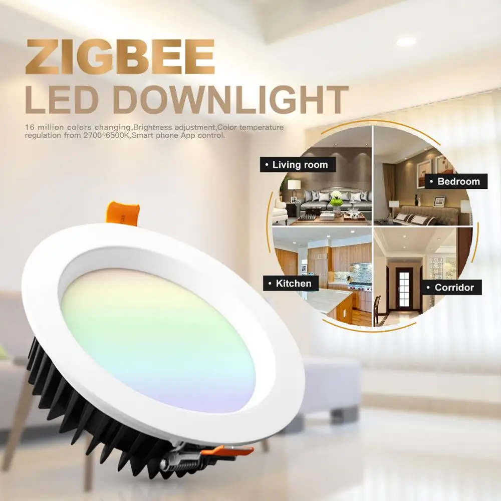G светодиодный OPTO ZIGBEE ZLL Смарт 6 ваттов 9 12 RGBCCT WW/CW вниз светильник утопленный