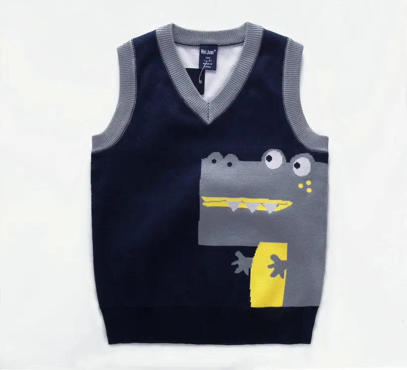 Модный стиль детский пуловер для мальчиков вязаный жилет пальто крючком